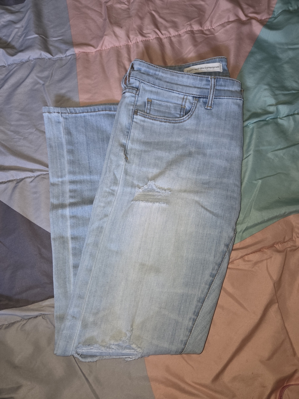 Pilcro and the Letterpress Light Wash Distressed Jeans